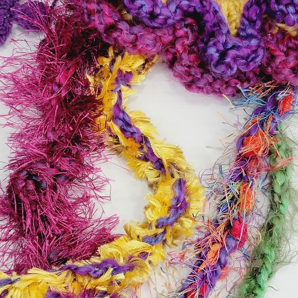 Funky Lady Artsy Unique One-of-a-kind Handmade Flower Scarf - Picture 5 of 12